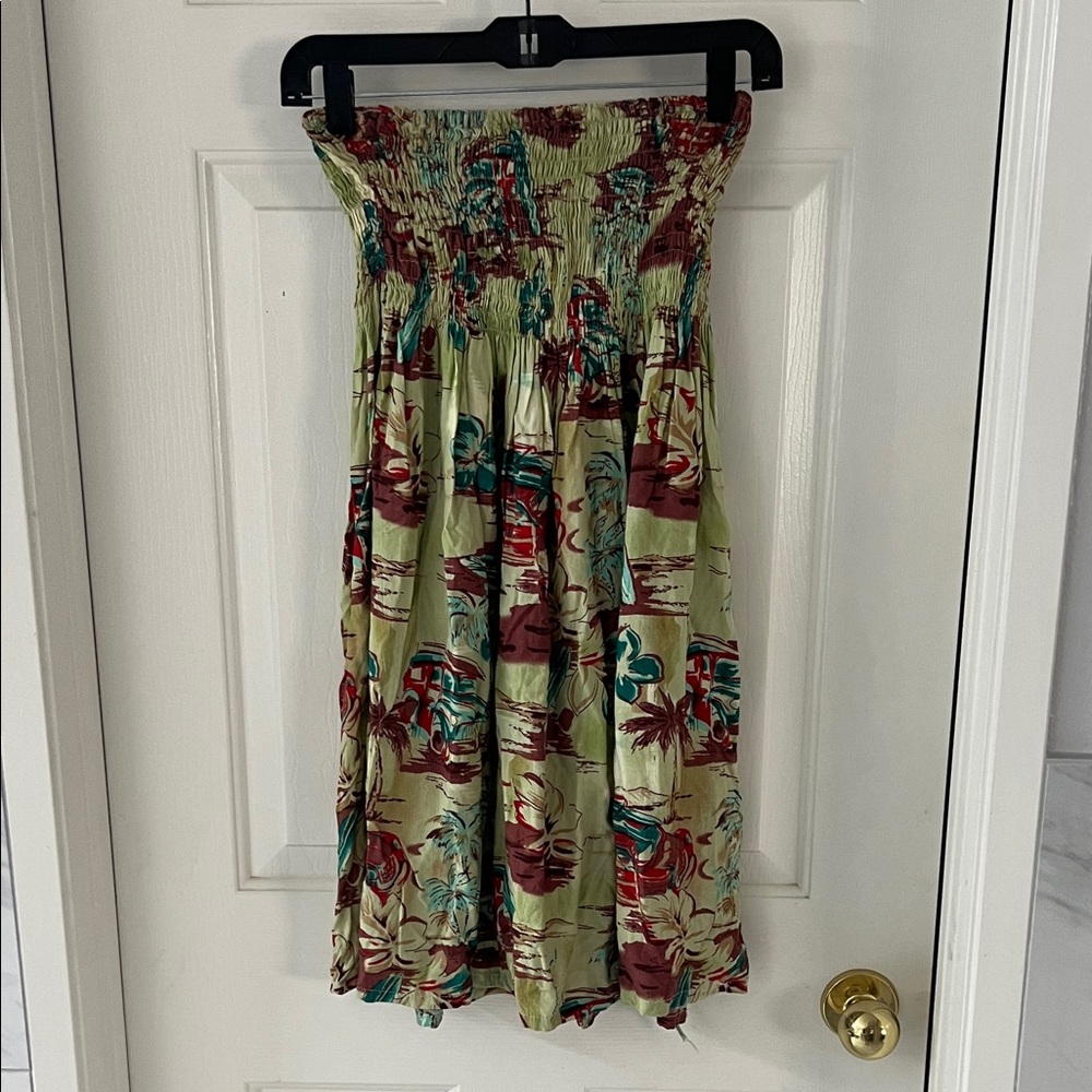 Floral Strapless Hawaiian Dress